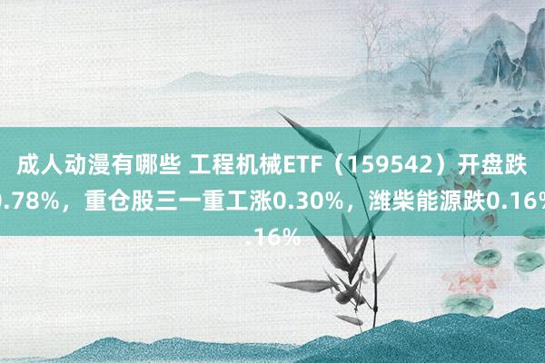 成人动漫有哪些 工程机械ETF（159542）开盘跌0.78%，重仓股三一重工涨0.30%，潍柴能源跌0.16%