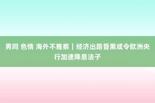 男同 色情 海外不雅察｜经济出路昏黑或令欧洲央行加速降息法子