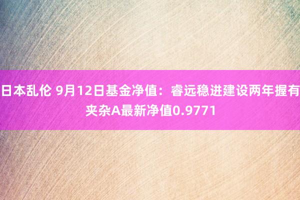 日本乱伦 9月12日基金净值：睿远稳进建设两年握有夹杂A最新净值0.9771