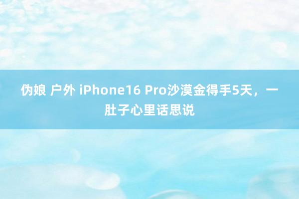 伪娘 户外 iPhone16 Pro沙漠金得手5天，一肚子心里话思说