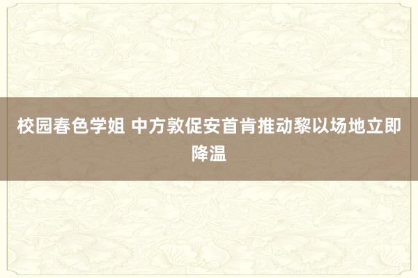 校园春色学姐 中方敦促安首肯推动黎以场地立即降温