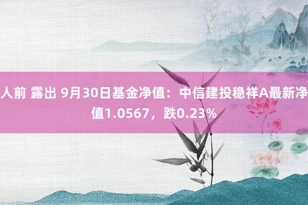 人前 露出 9月30日基金净值：中信建投稳祥A最新净值1.0567，跌0.23%