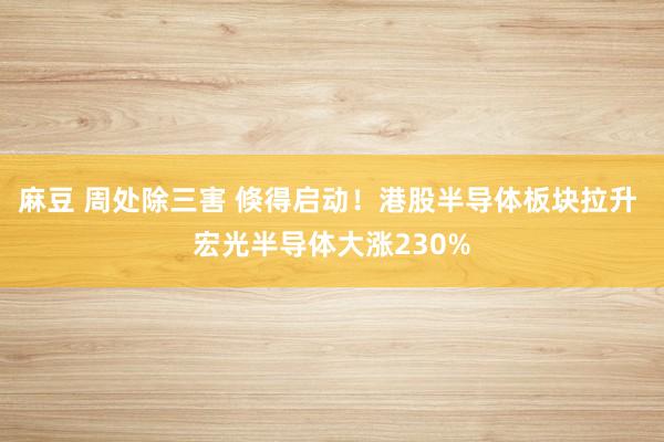 麻豆 周处除三害 倏得启动！港股半导体板块拉升 宏光半导体大涨230%