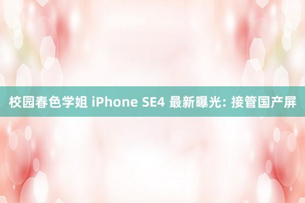 校园春色学姐 iPhone SE4 最新曝光: 接管国产屏