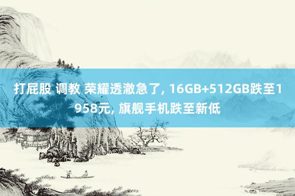 打屁股 调教 荣耀透澈急了， 16GB+512GB跌至1958元， 旗舰手机跌至新低