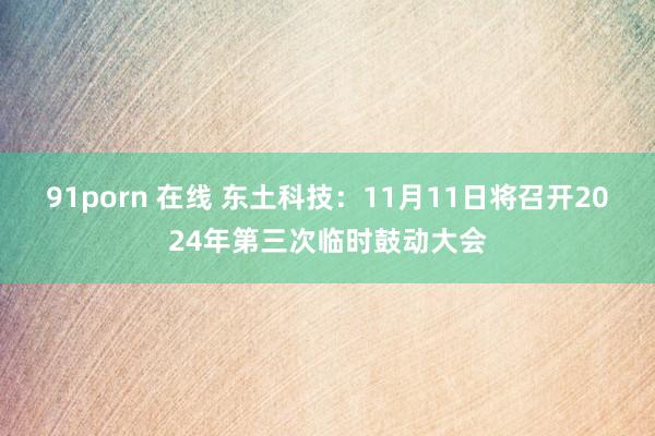 91porn 在线 东土科技：11月11日将召开2024年第三次临时鼓动大会