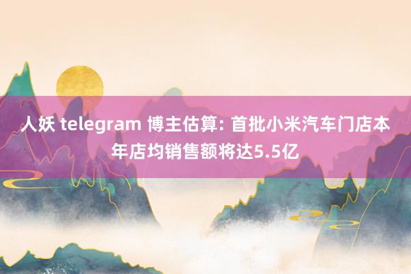 人妖 telegram 博主估算: 首批小米汽车门店本年店均销售额将达5.5亿