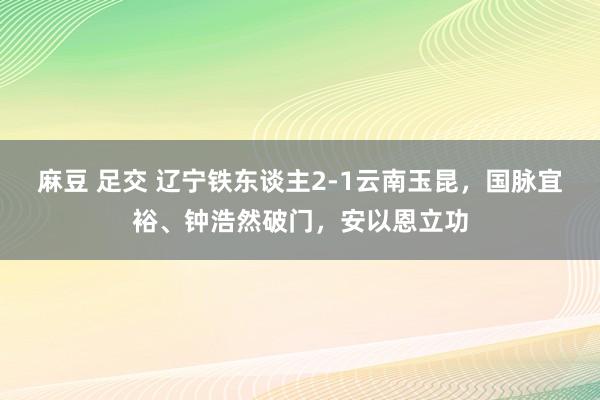 麻豆 足交 辽宁铁东谈主2-1云南玉昆，国脉宜裕、钟浩然破门，安以恩立功