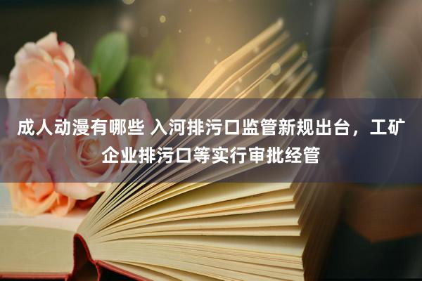 成人动漫有哪些 入河排污口监管新规出台，工矿企业排污口等实行审批经管