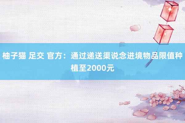 柚子猫 足交 官方：通过递送渠说念进境物品限值种植至2000元