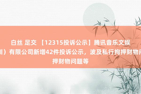 白丝 足交 【12315投诉公示】腾讯音乐文娱（深圳）有限公司新增42件投诉公示，波及私行拘押财物问题等