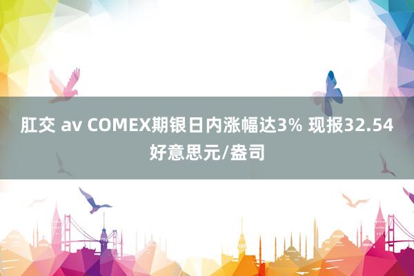 肛交 av COMEX期银日内涨幅达3% 现报32.54好意思元/盎司