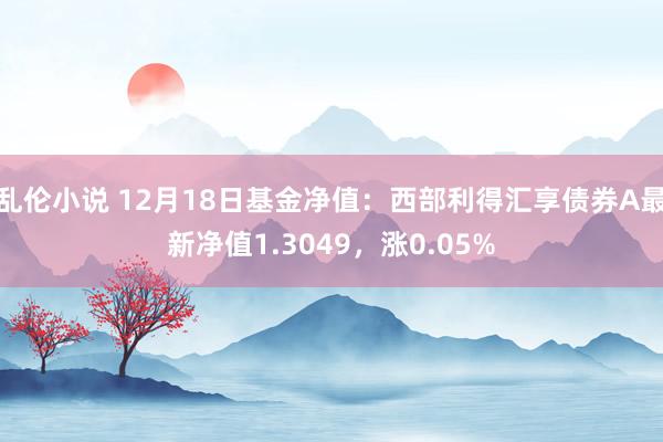 乱伦小说 12月18日基金净值：西部利得汇享债券A最新净值1.3049，涨0.05%