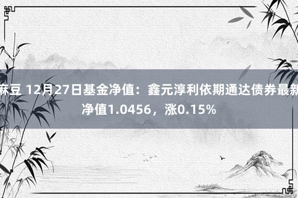 麻豆 12月27日基金净值：鑫元淳利依期通达债券最新净值1.0456，涨0.15%